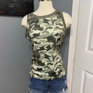 Anaya Womens Camouflage Tank Top, Green, 2xl